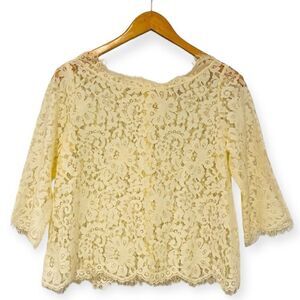 Joie Elvia Lace Button-Back Top Size XS